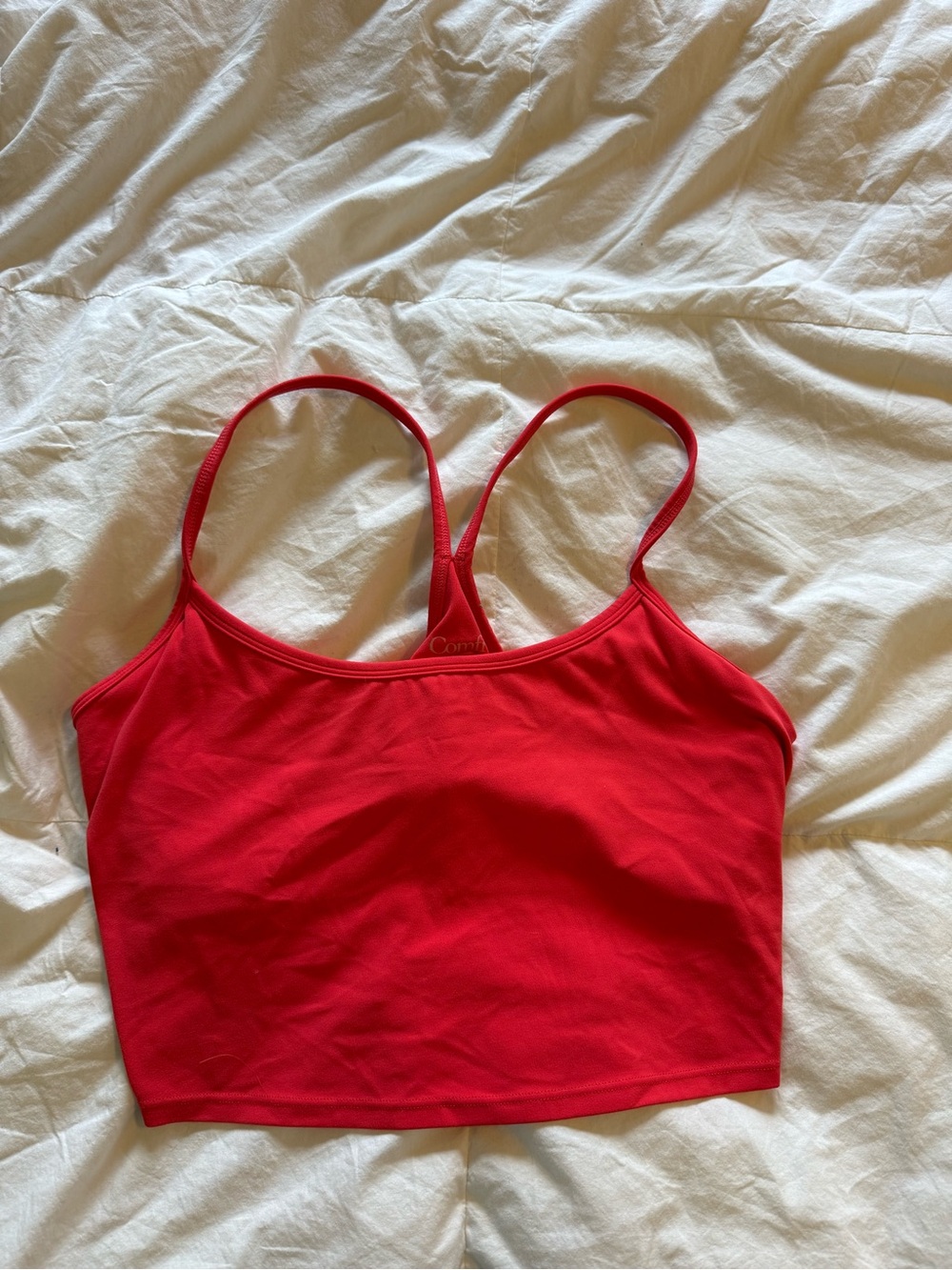 Red Women's Tank Crop Top - Classic Spaghetti Strap